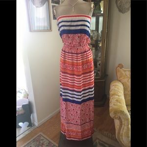 Tommy Bahama Like New holiday strapless sundress/side pockets/slit size SP